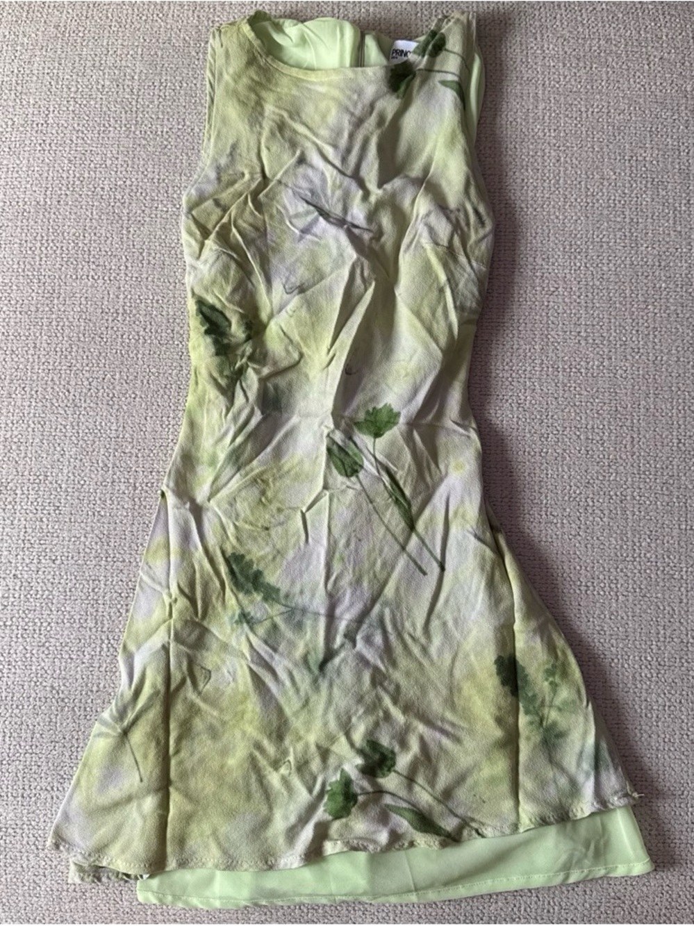 Sleeveless Green Floral A-Line Princess Polly Dress